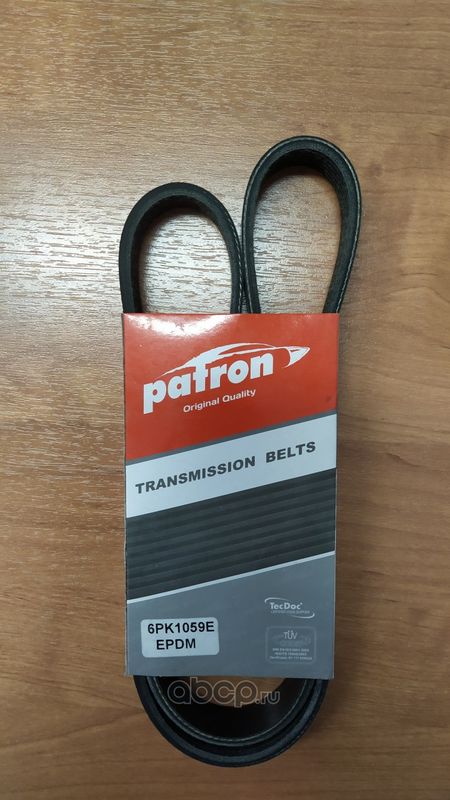Приводной ремень поликлиновой Patron для Volvo S40 II 2005-2012. Артикул 6PK1059E