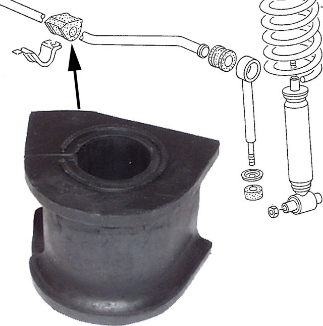 Втулка стабилизатора JP Group Classic передняя правая/левая внутренняя для Volkswagen Transporter T3 1984-1992. Артикул 1140600600