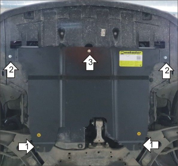 Защита Мотодор усиленная для картера двигателя, КПП Kia Ceed 2012-2015. Артикул 71009