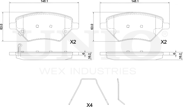 Колодки тормозные дисковые, комплект (Unio). Артикул BRP-20088