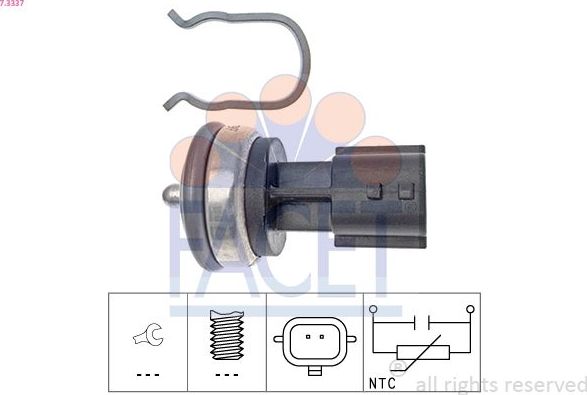 Датчик температуры охлаждающей жидкости Facet Made in Italy - OE Equivalent. Артикул 7.3337