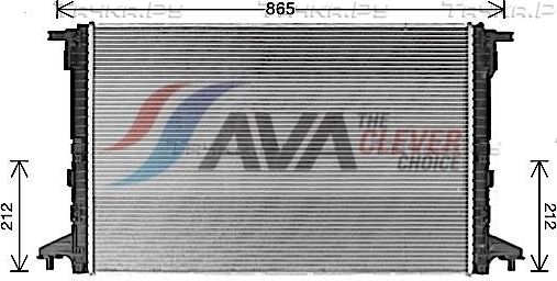 Радиатор охлаждения двигателя AVA для Audi Q5 Sportback I 2020-2026. Артикул AI2440