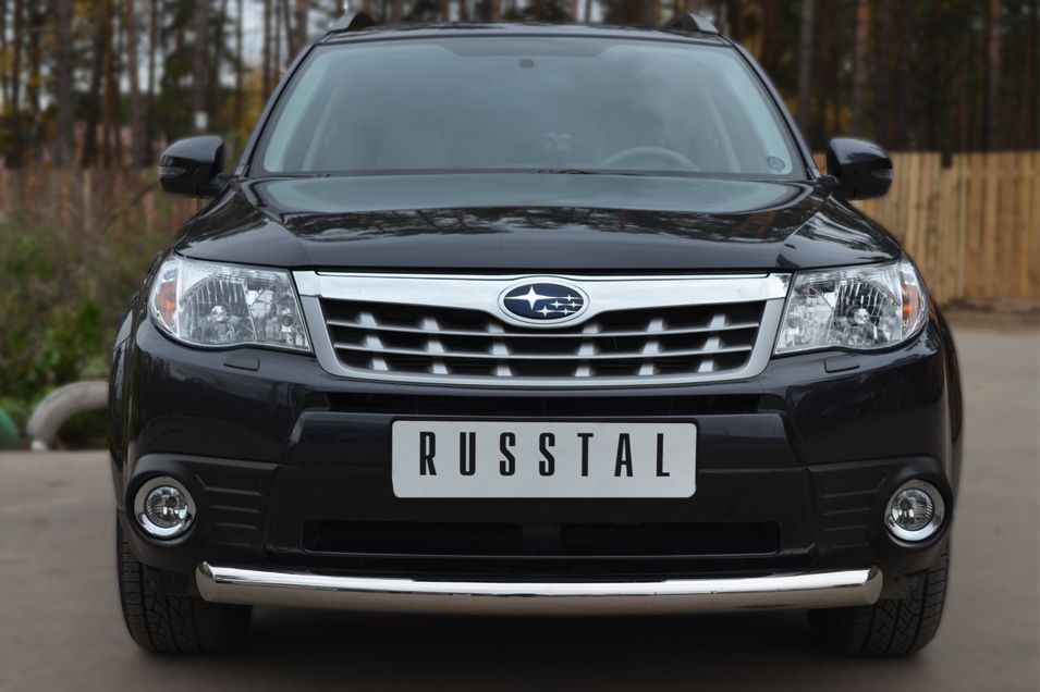 Защита RusStal переднего бампера d76 (дуга) для Subaru Forester III 2008-2012. Артикул SFRZ-001001