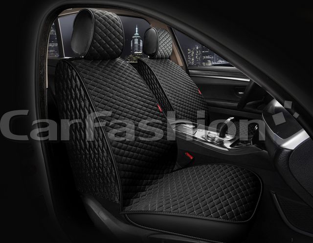 Накидки универсальные CarFashion Romb Front на передние сидения авто, цвет Черный/Черный/Серый. Артикул 26180