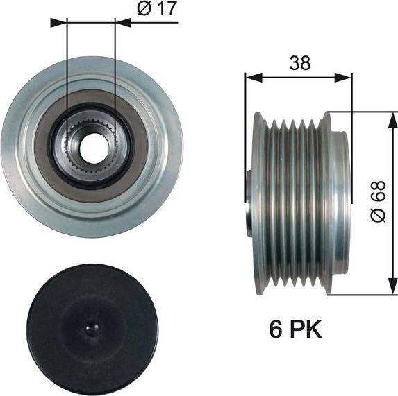 Муфта генератора обгонная Gates DriveAlign®. Артикул OAP7185