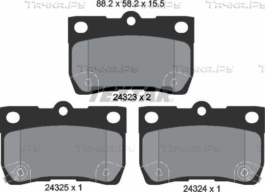 Тормозные колодки Textar задние для Toyota Crown XI (S170) 2004-2008. Артикул 2432301