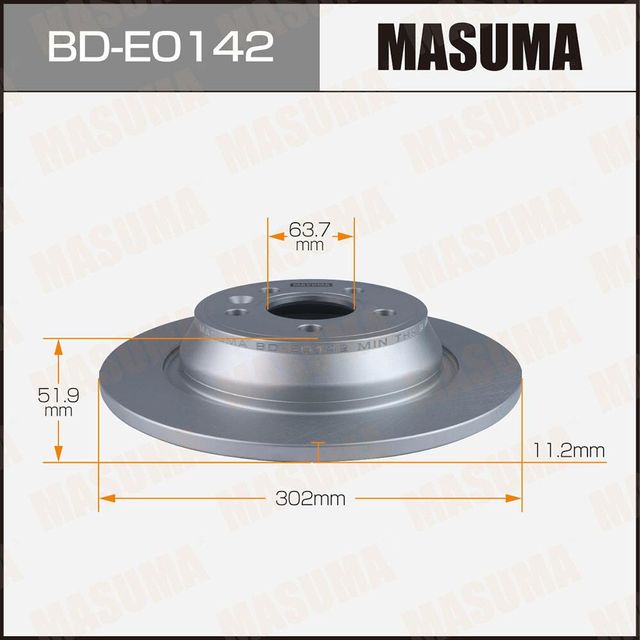 Диск тормозной MASUMA, rear FORD MONDEO 07-15 [уп.2] Masuma. Артикул BDE0142