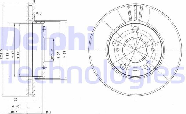 Тормозной диск Delphi. Артикул BG3172