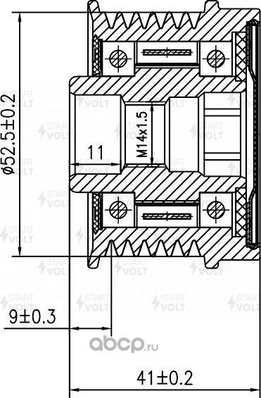 Муфта генератора обгонная StartVOLT. Артикул SGP 0328
