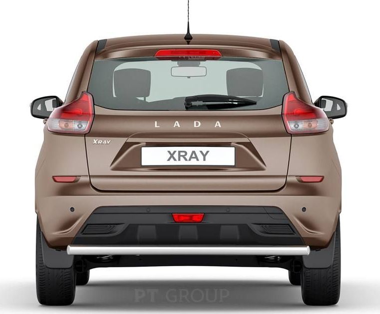 Защита PT Group заднего бампера одинарная d51 (НПС) для Lada Xray 2016-2026. Артикул LXR220101