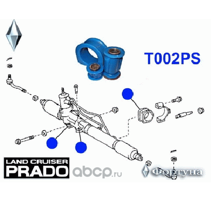 Крепеж рулевой рейки, компл. 3 с/блока, металл (Фортуна). Артикул T002PS