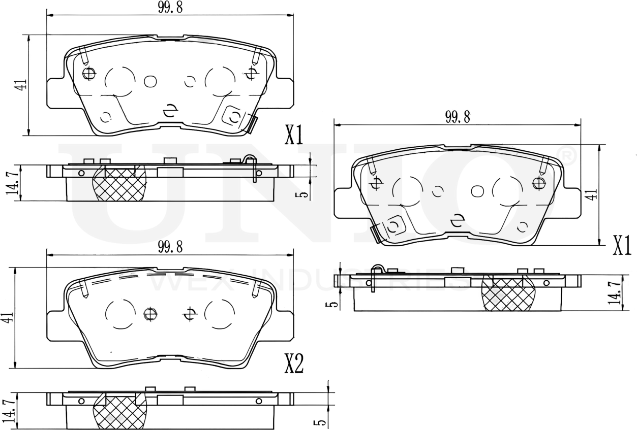 Колодки тормозные дисковые, комплект (Unio). Артикул BRP-20028