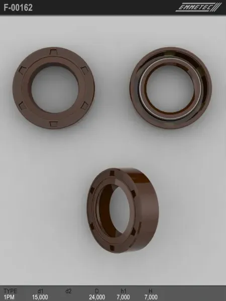 Сальник 15,00/24,00*7,00/7,00 тип 1PM (Emmetec). Артикул F00162