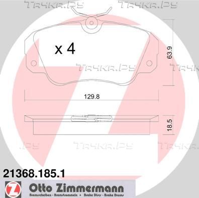 Тормозные колодки Zimmermann передние для Opel Senator B 1987-1993. Артикул 21368.185.1