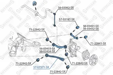 Поперечный рычаг задней подвески Stellox. Артикул 57-07371-SX