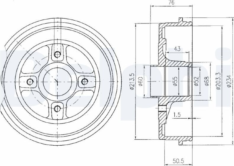 Тормозной барабан Delphi. Артикул BF423