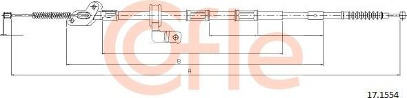 Трос ручника (тросик ручного тормоза) Cofle задний правый для Toyota RAV4 I (XA10) 1994-2000. Артикул 92.17.1554
