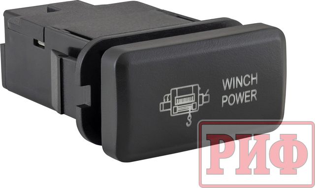 Кнопка РИФ включения/выключения горизонтальная WINCH POWER TOYOTA 40x20 с белой подсветкой для Toyota Land Cruiser Prado 120 2002-2009. Артикул RIF22-1-1105014