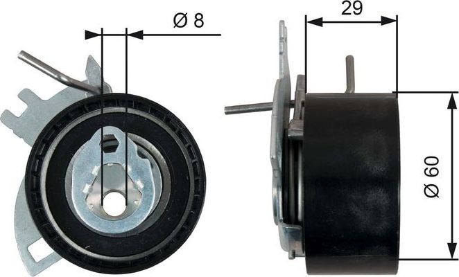 Натяжной ролик (натяжитель) ремня ГРМ Gates PowerGrip®. Артикул T43246