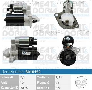 Стартер Meat & Doria для Toyota Avensis I 2000-2003. Артикул 5010152