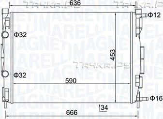 Радиатор охлаждения двигателя Magneti Marelli. Артикул 350213153500