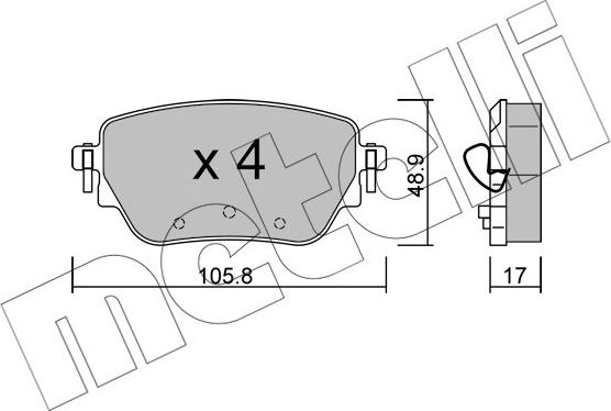 Тормозные колодки Metelli. Артикул 22-1195-0