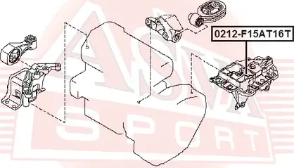Опора двигателя левая (Asva). Артикул 0212F15AT16T