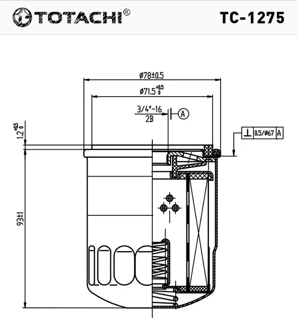 TOTACHI TC-1275 C-418 LF10-14-302 W 712/73 Totachi. Артикул TC1275
