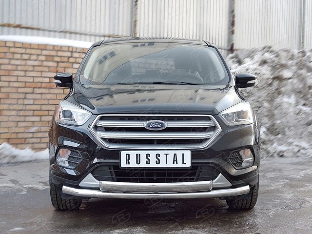 Защита RusStal заднего бампера d63 (секции) d75х42 (дуга) для Ford Kuga II 2016-2019. Артикул FGZ-002596
