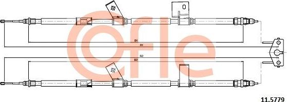 Трос ручника (тросик ручного тормоза) Cofle задний для Opel Adam I 2012-2019. Артикул 92.11.5779