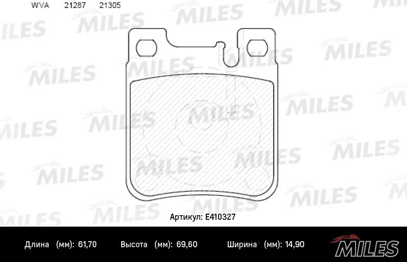 Тормозные колодки Miles (Low-Metallic). Артикул E410327