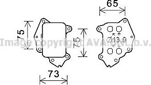 Радиатор масляный (маслоохладитель) для двигателя AVA для Citroen C3 II 2009-2016. Артикул CN3309