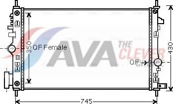 Радиатор охлаждения двигателя AVA ** CLEVER FIT ** для Saab 9-5 II 2010-2012. Артикул OLA2473