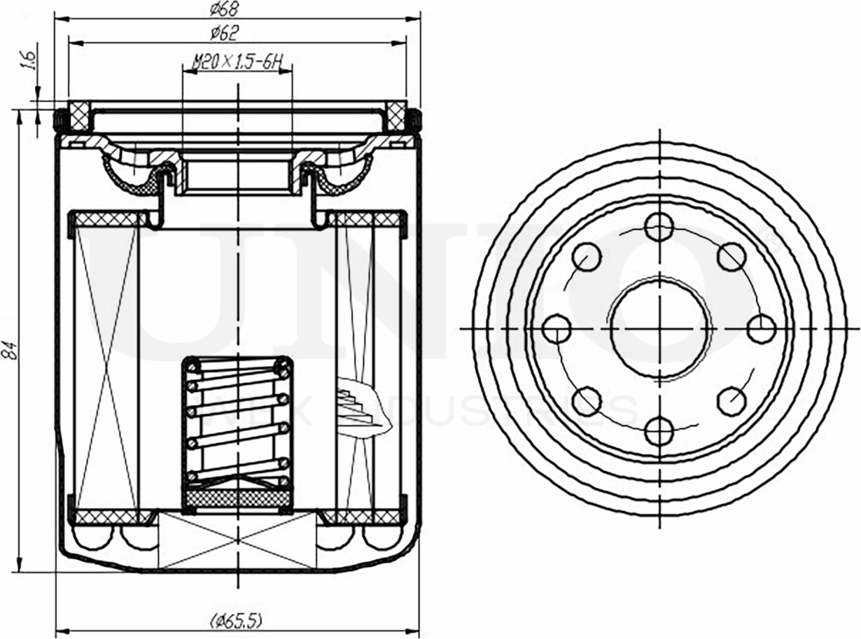 Фильтр масляный (Unio). Артикул FLT-20061