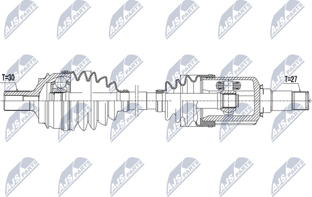 Полуось (привод в сборе, приводной вал) NTY. Артикул NPW-ME-038