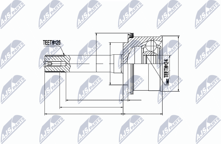 Шрус наружный (граната) NTY. Артикул NPZ-KA-309