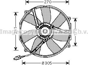 Вентилятор радиатора двигателя AVA для Mercedes-Benz SL-Класс IV (R129) 1992-2001. Артикул MS7512