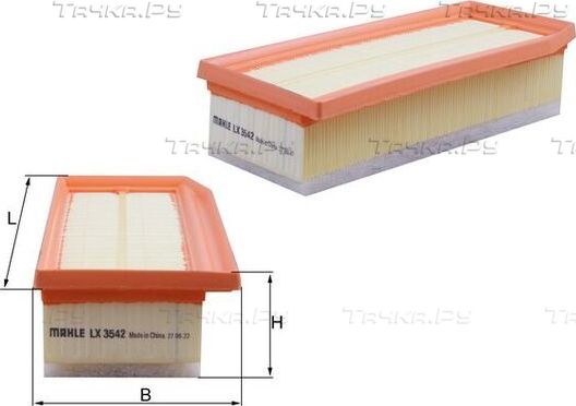 Воздушный фильтр Mahle-Knecht для Renault Dokker 2013-2026. Артикул LX 3542