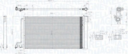 Радиатор кондиционера (конденсатор) Magneti Marelli. Артикул 350203796000
