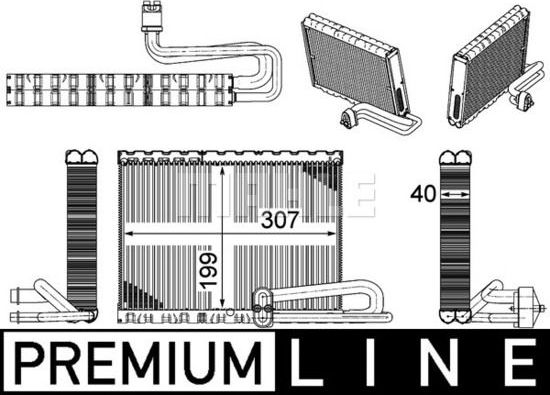 Испаритель кондиционера Mahle Premium. Артикул AE 121 000P