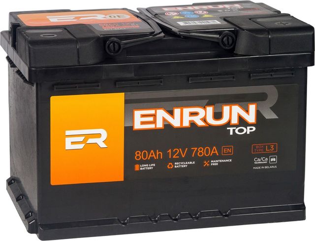 Батарея аккумуляторная TOP 80 Ah 12V R+ ENRUN ET800. Артикул ET800