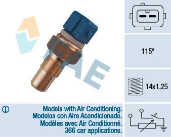 Датчик температуры охлаждающей жидкости FAE. Артикул 34110