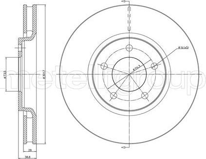 Тормозной диск Trusting передний для Dodge Caravan IV 2000-2007. Артикул DF971