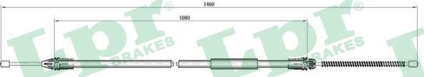 Трос ручника (тросик ручного тормоза) LPR. Артикул C0709B