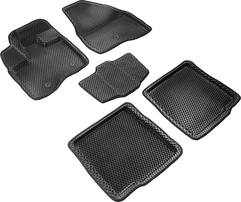 Коврики Seintex 3D EVA ромб для салона Ford Explorer V (до V3,5) 2010-2015 ЧЕРНЫЕ. Артикул 317175