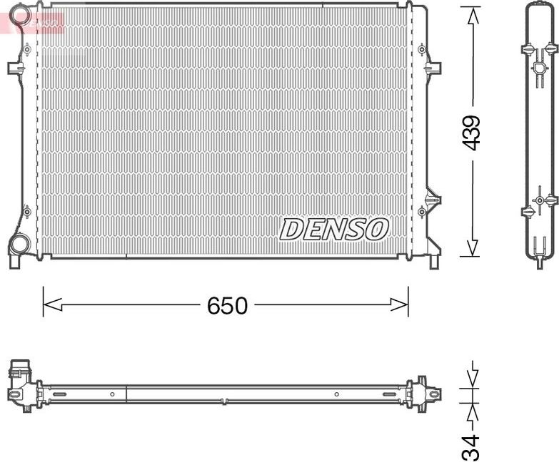 Радиатор охлаждения двигателя Denso для Skoda Superb II 2008-2015. Артикул DRM32042
