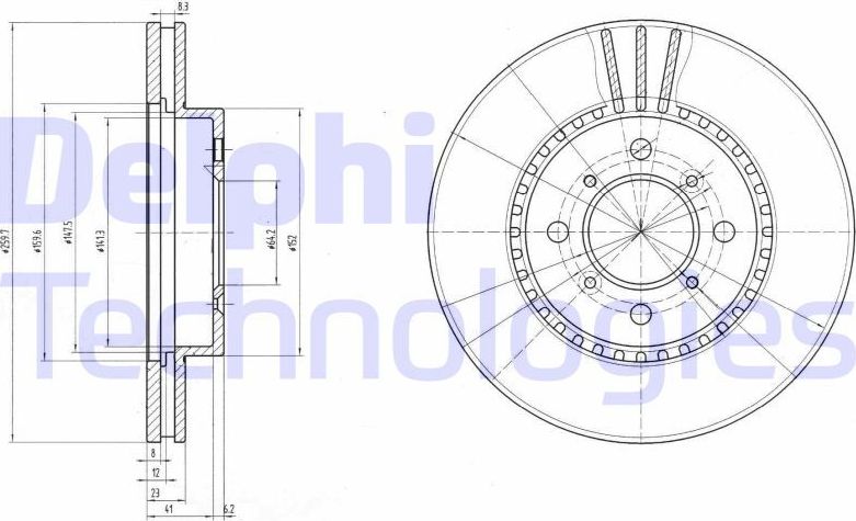 Тормозной диск Delphi. Артикул BG2814
