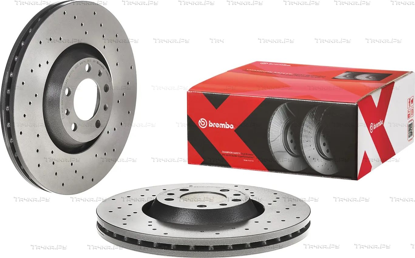 Тормозной диск Brembo XTRA LINE - Xtra передний для Citroen C6 2005-2012. Артикул 09.8670.1X