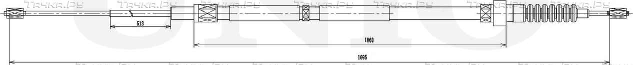 Трос ручного тормоза (Unio). Артикул CAB-60036