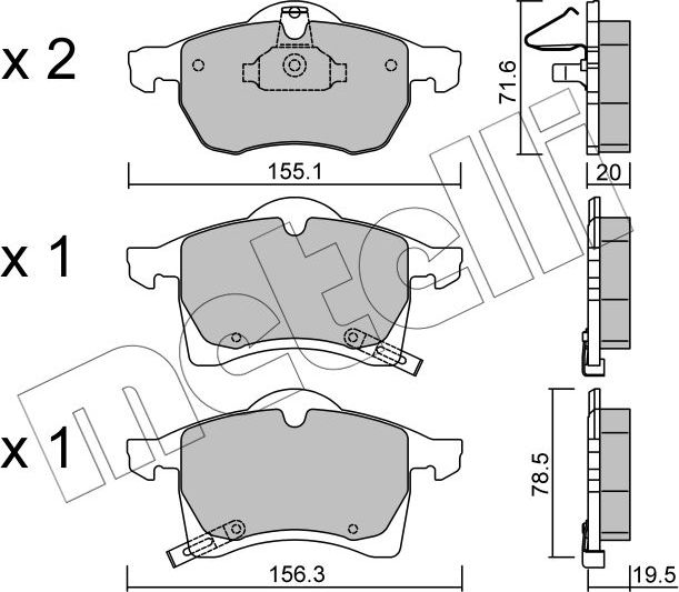 Тормозные колодки Metelli передние для Opel Zafira A 1999-2005. Артикул 22-0258-0
